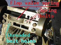 Detail of valve showing missing flap